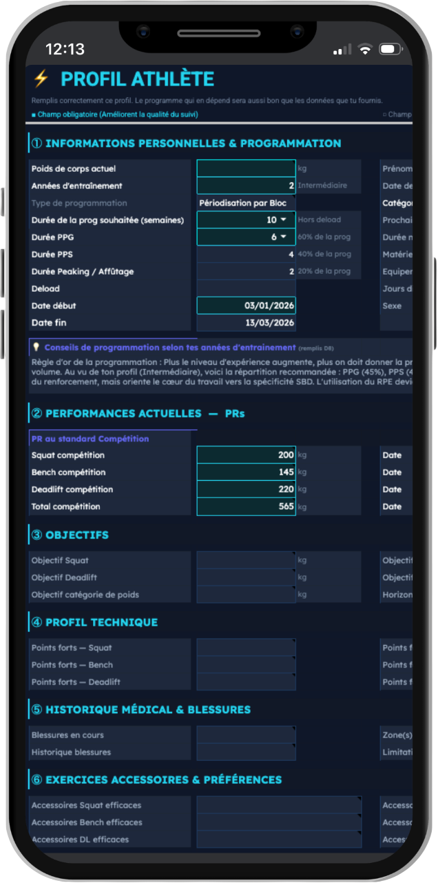 Strength.OS sur mobile
